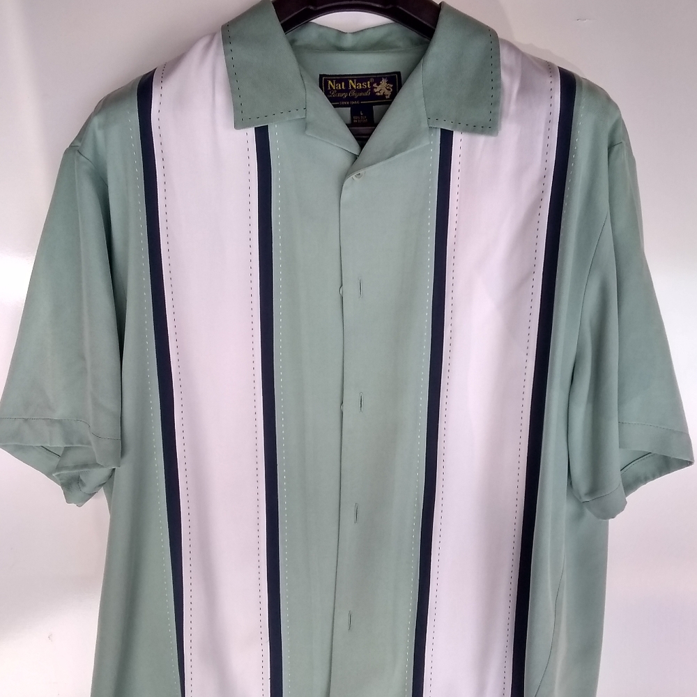 Nat Nast men's short sleeve shirt, Island Green an